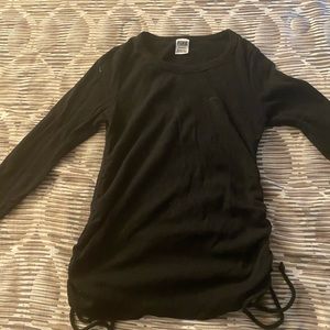 PINK LONG SLEEVE WAFFLE TEE